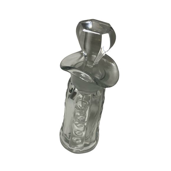 VTG Cruet Decanter Oil Vinegar Dressing Stopper 8.75" Clear Glass Early 1900s - Picture 11 of 11